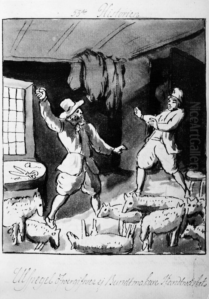 Thil Ulspegels Historia af Pehr Horberg. 122 stycken Oil Painting by Pehr Horberg