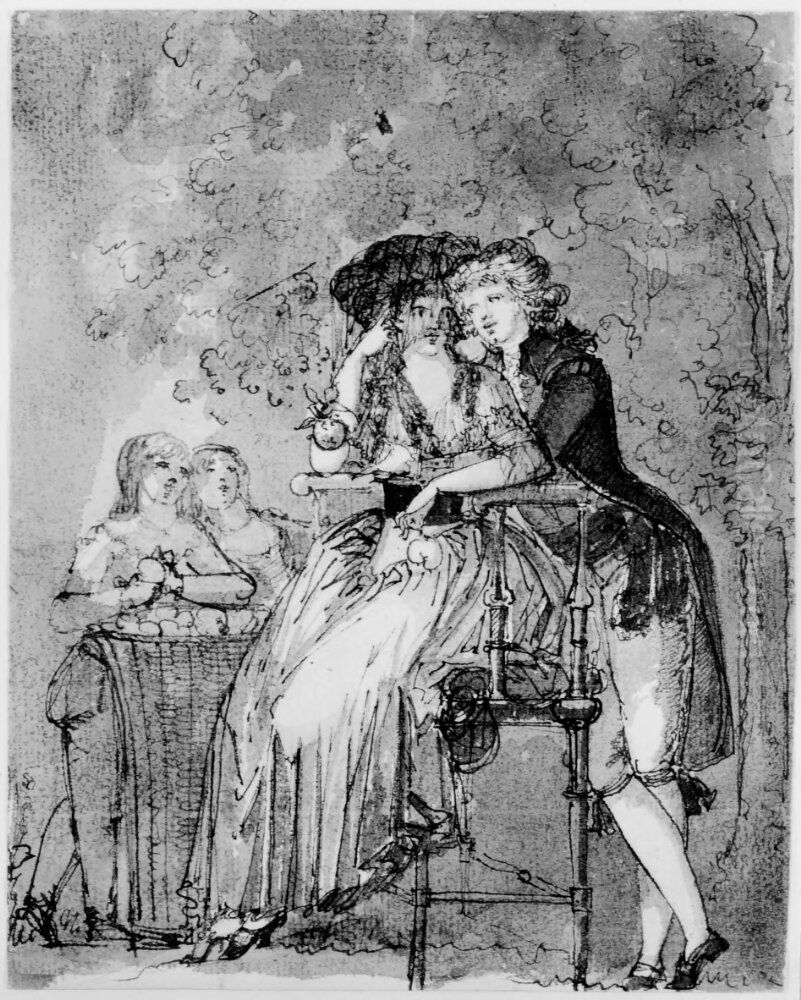 Ungt par Oil Painting by Jonas Akerstrom