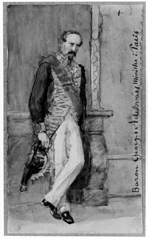 Friherre Georg Adelsward, europe i Paris. Skissbok 