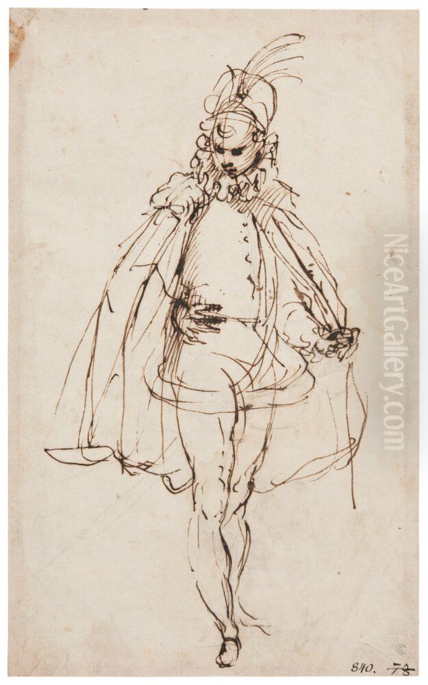 Standing Young Man Oil Painting by Annibale Carracci