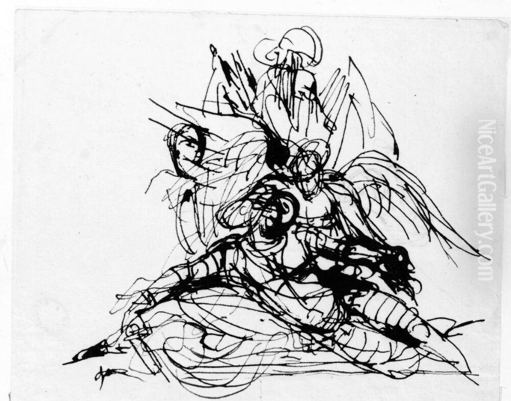 Forslag till gravmonument over Gustav II Adolf Oil Painting by Johan Tobias Sergel