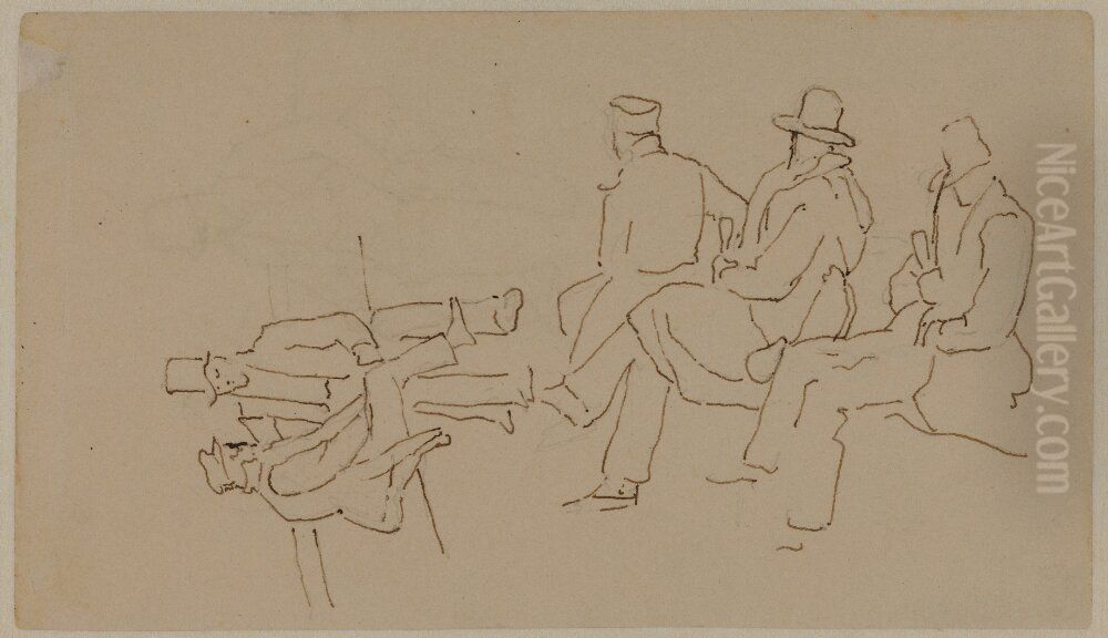 Studier av sittande man Oil Painting by Jorgen Roed