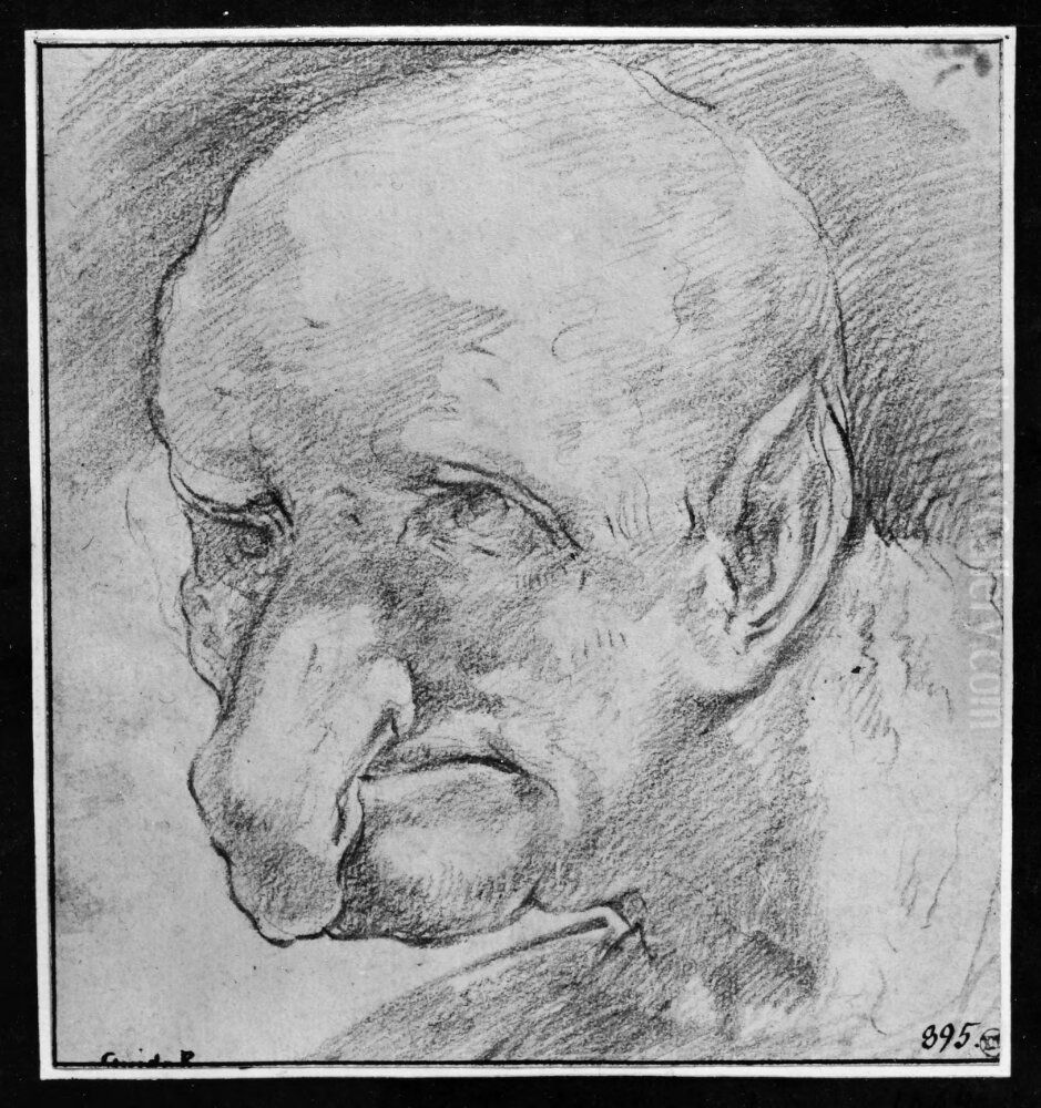 Head of a man, caricature Oil Painting by Giuseppe Maria Mitelli