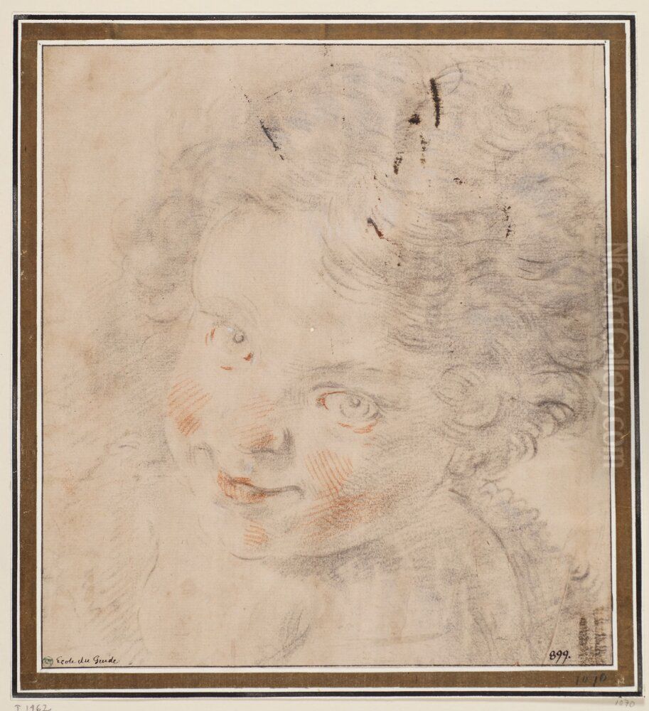 Head of a child Oil Painting by Giacomo Cavedone