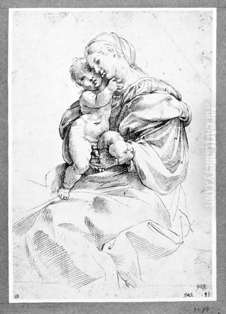 The Virgin and Child Oil Painting by Alessandro Tiarini