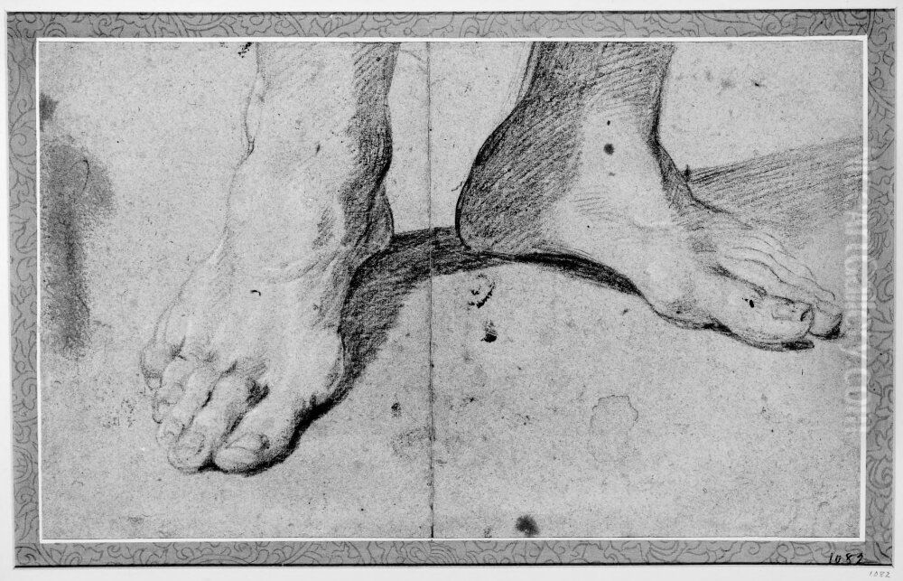 Pair of feet Oil Painting by Marcantonio Franceschini)