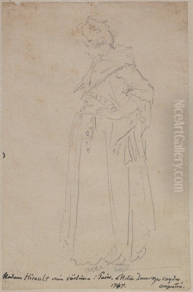 Madame Hirault min vardinna i Paris, d'Hotell Dauvergne Cay des Augustins Oil Painting by Elias Martin