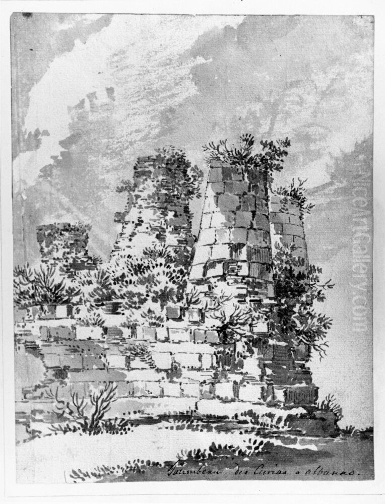 Horaternas och Curiatiernas grav utanfor Rom Oil Painting by Jean Eric Rehn