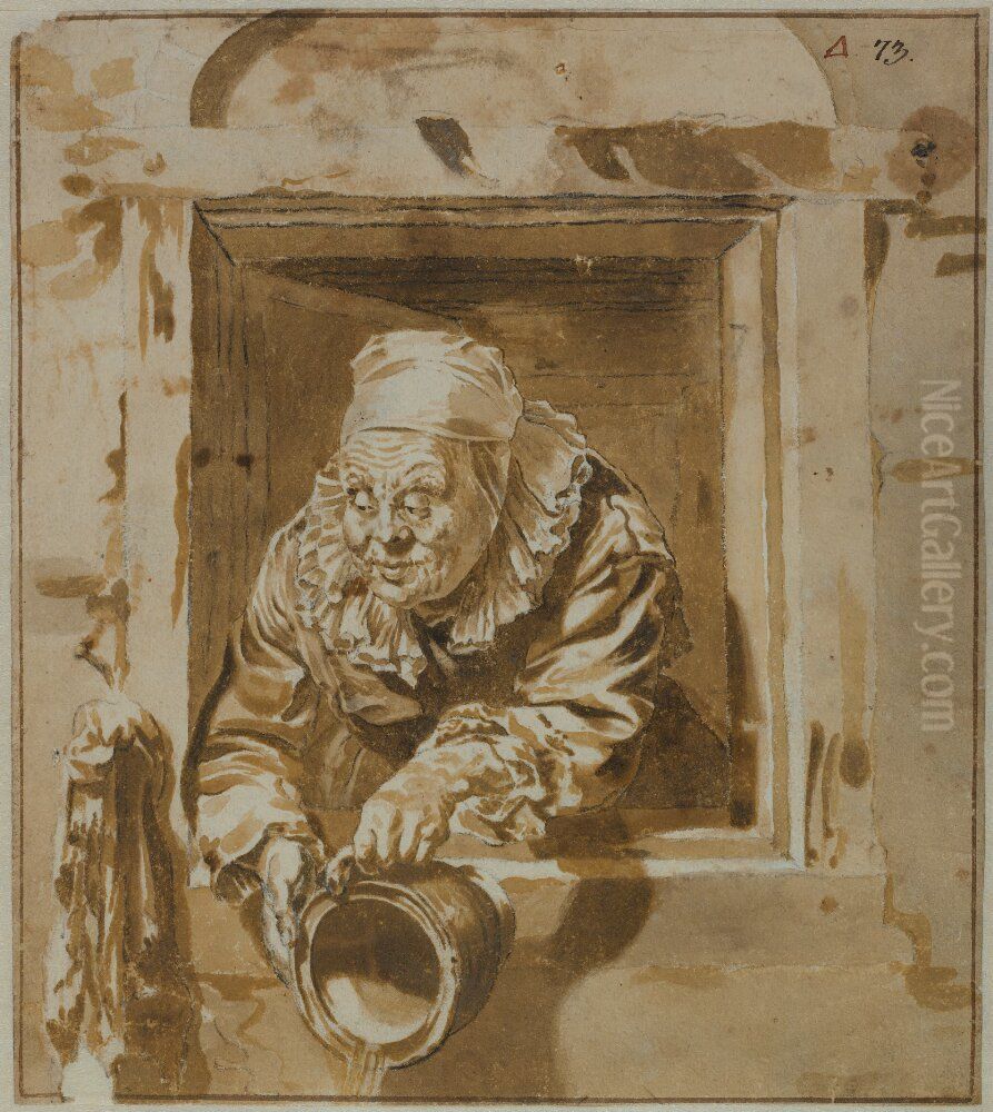 The Old Hag Oil Painting by Jan de Bisschop