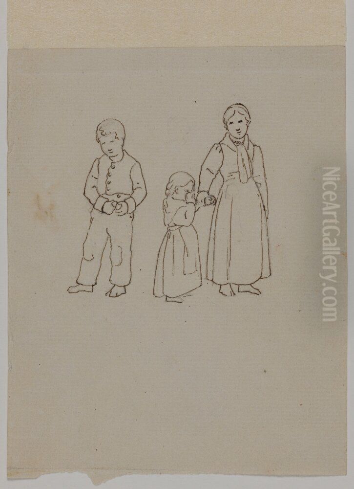 Kvinna och barn Oil Painting by Jorgen Roed