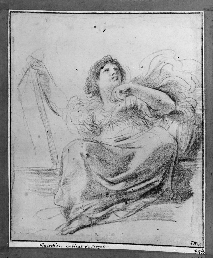 A Sibyl Oil Painting by Giovanni Francesco Barbieri