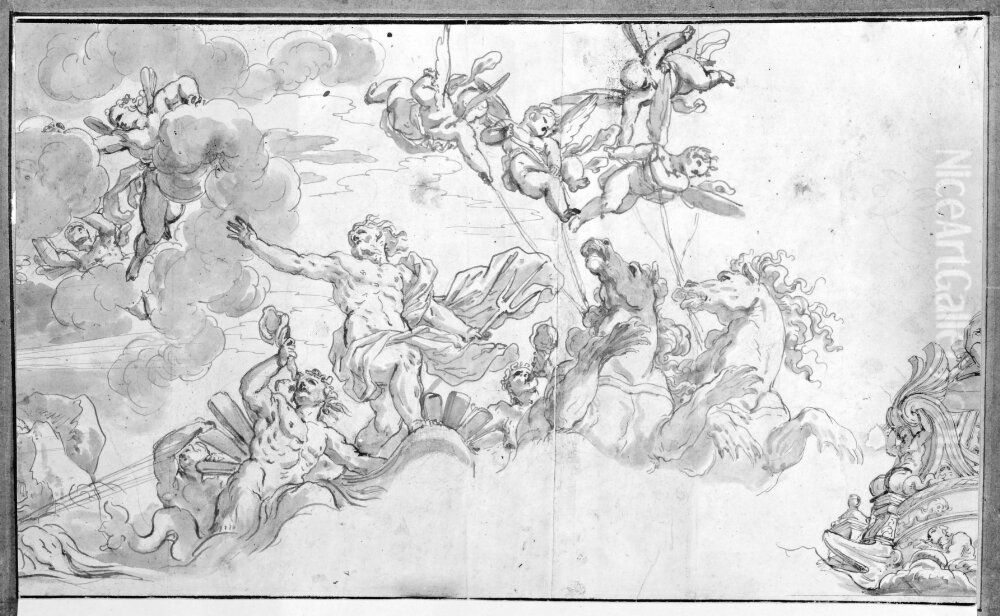 Triumph of Neptune Oil Painting by Giulio Carpioni