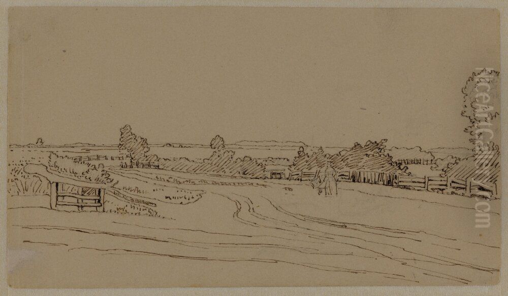 Slattlandskap Oil Painting by Jorgen Roed