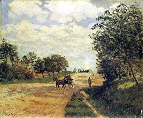 The Road from Mantes to Choisy le Roi Oil Painting by Alfred Sisley