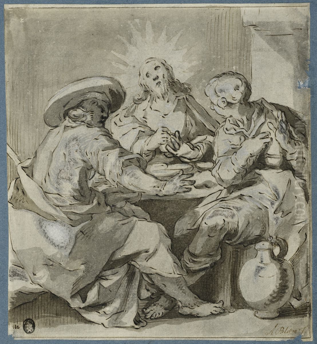 Kristus i Emmaus Oil Painting by Abraham Bloemaert