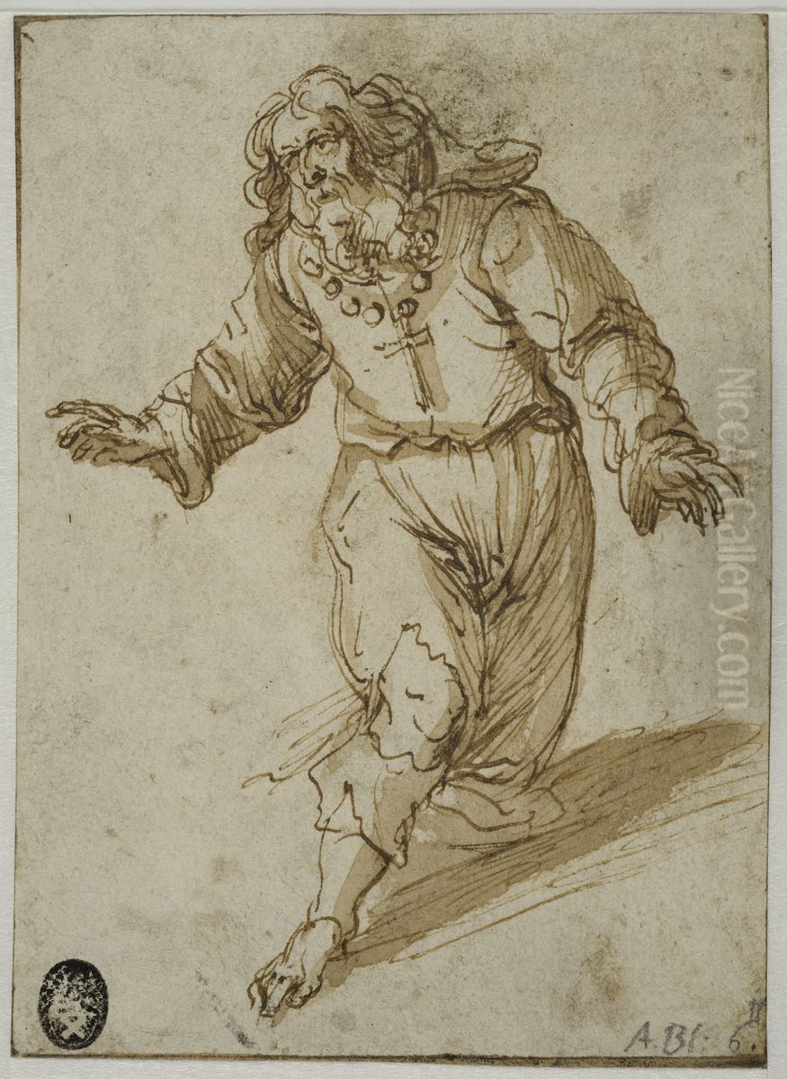 Knabojande munk? Oil Painting by Abraham Bloemaert