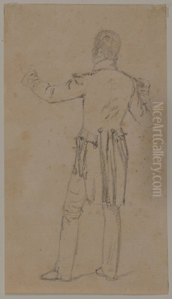 Figurstudie, staende man Oil Painting by Jorgen Roed