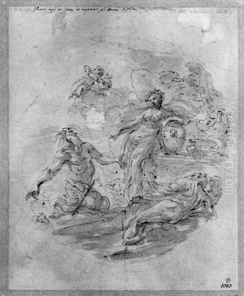 Circe and Glaucus Oil Painting by Domenico Maria Canuti