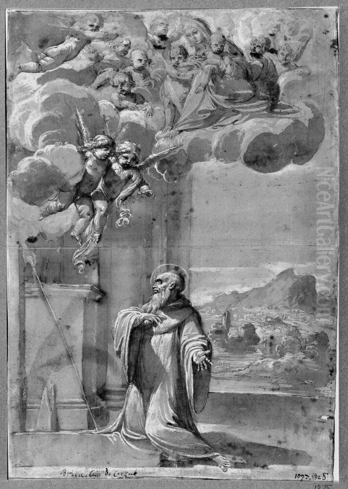 St Benedetto in Ecstasy Oil Painting by Francesco Brizio