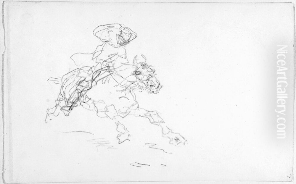 Ryttare pa galopperande hast Oil Painting by Henri De Toulouse-Lautrec