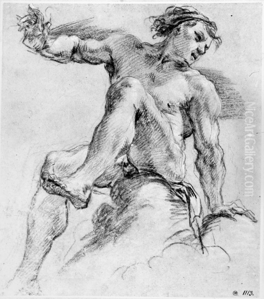 Study of a Seated Man Oil Painting by Lorenzo Pasinelli