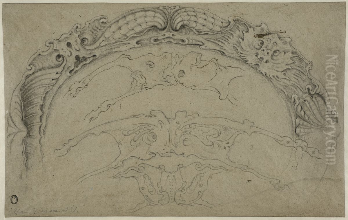 Skiss till arbete i adel metall Oil Painting by Adam van Vianen