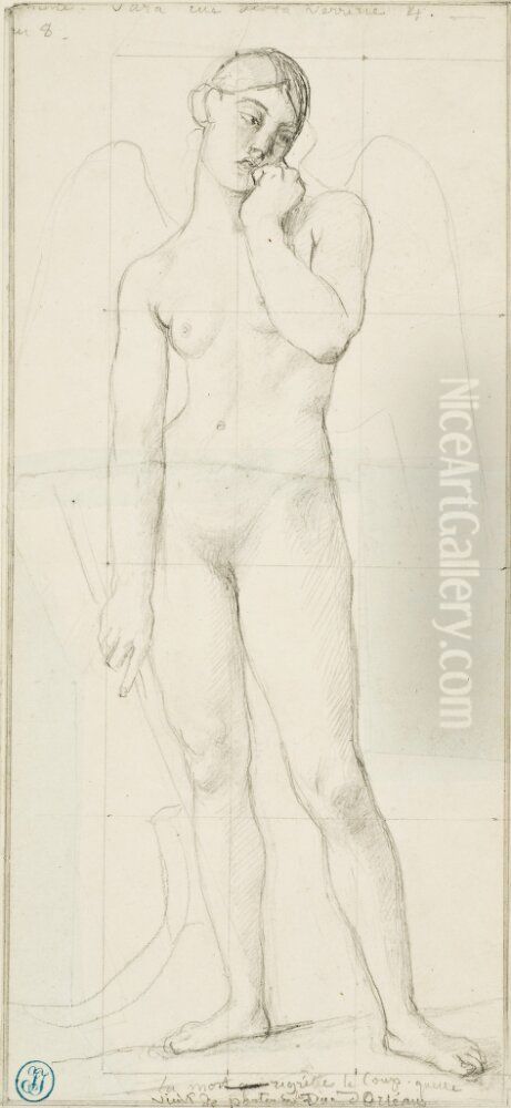 Dodens angel Oil Painting by Jean Auguste Dominique Ingres
