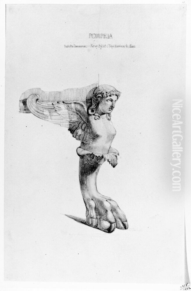 Publika termerna, fot av Balet i Tepidarium, Pompeji Oil Painting by Fredrik Wilhelm Scholander