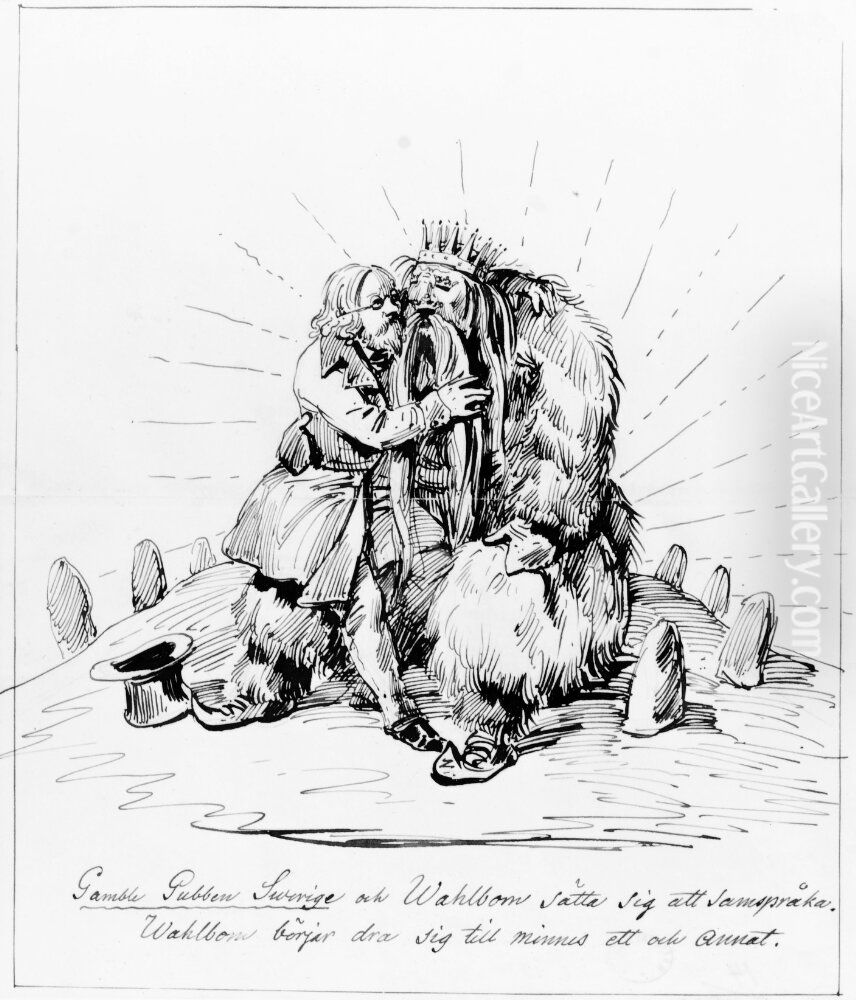 Gamle gubben Swerige och Wahlbom Oil Painting by Carl Wahlbom