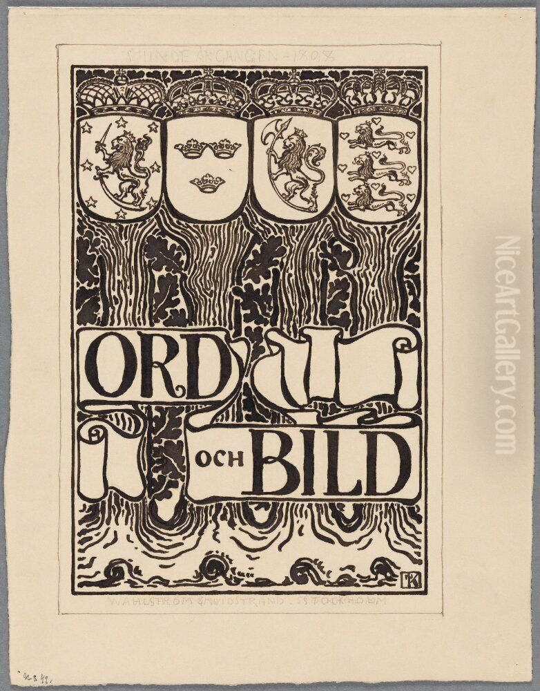 Design for cover for Ord & Bild 1898 Oil Painting by Nils Kreuger