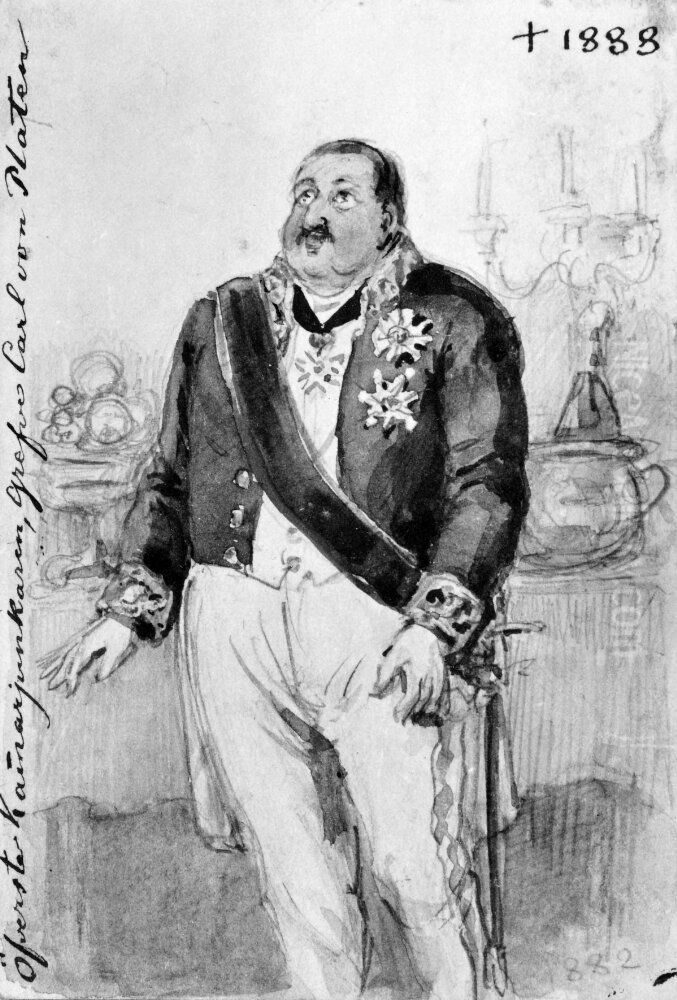 Greve Carl von Platen, overstekammarherre. Skissbok 