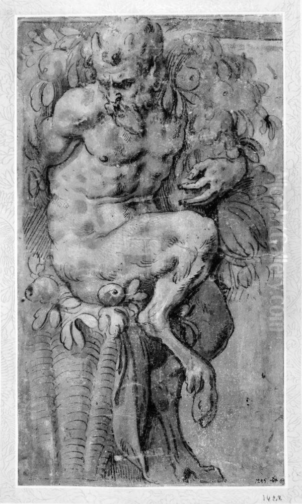 Satyr Oil Painting by Paolo Farinati