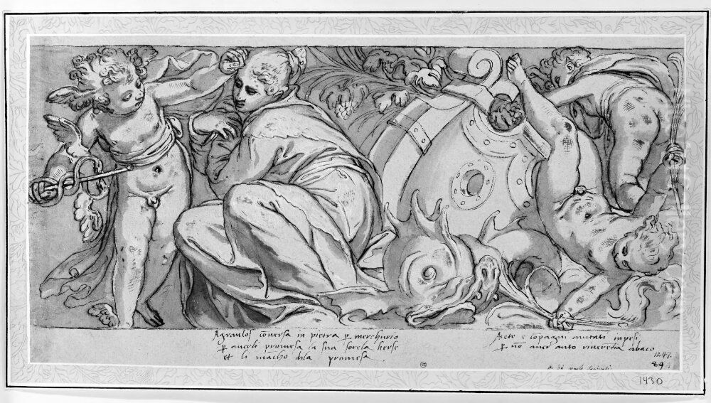 Part of a Composition for a Frieze Oil Painting by Paolo Farinati