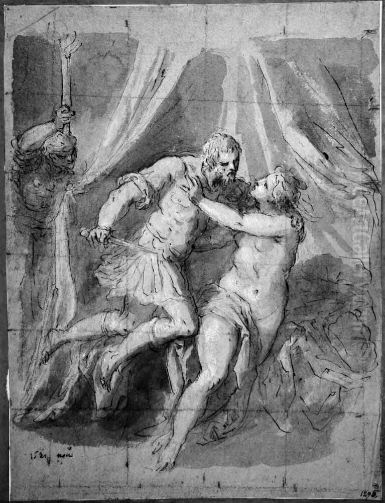 Tarquinius and Lucretia Oil Painting by Palma il Giovane