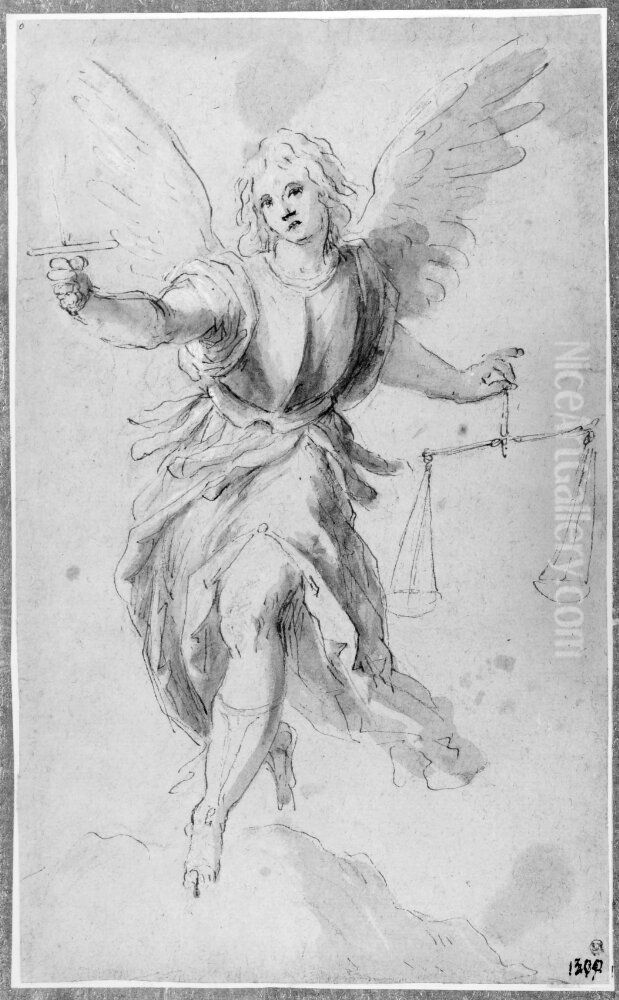 Dike, Goddess of Justice Oil Painting by Palma il Giovane