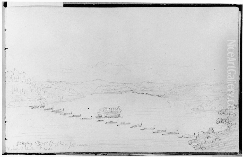 Skissbok med interiorer fran Marieberg och skildringar av livet dar, flera portratt av larare och kamrater, vyer fran Karlberg, Langholmen, Rosersberg m.m. Oil Painting by Christian Staaf