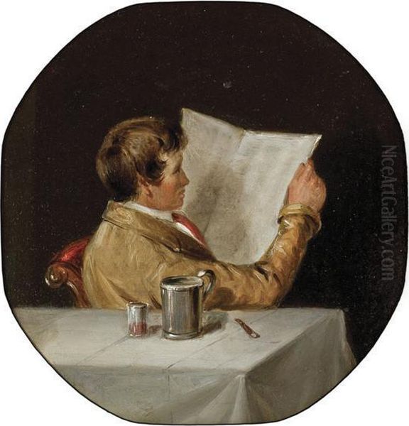 A Quiet Time Oil Painting by James Harvey Cafferty