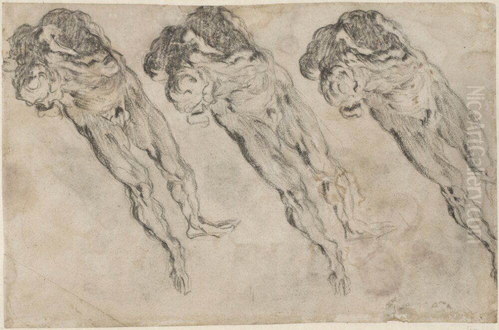 Three Studies from the So-called Atlas Oil Painting by Jacopo Tintoretto