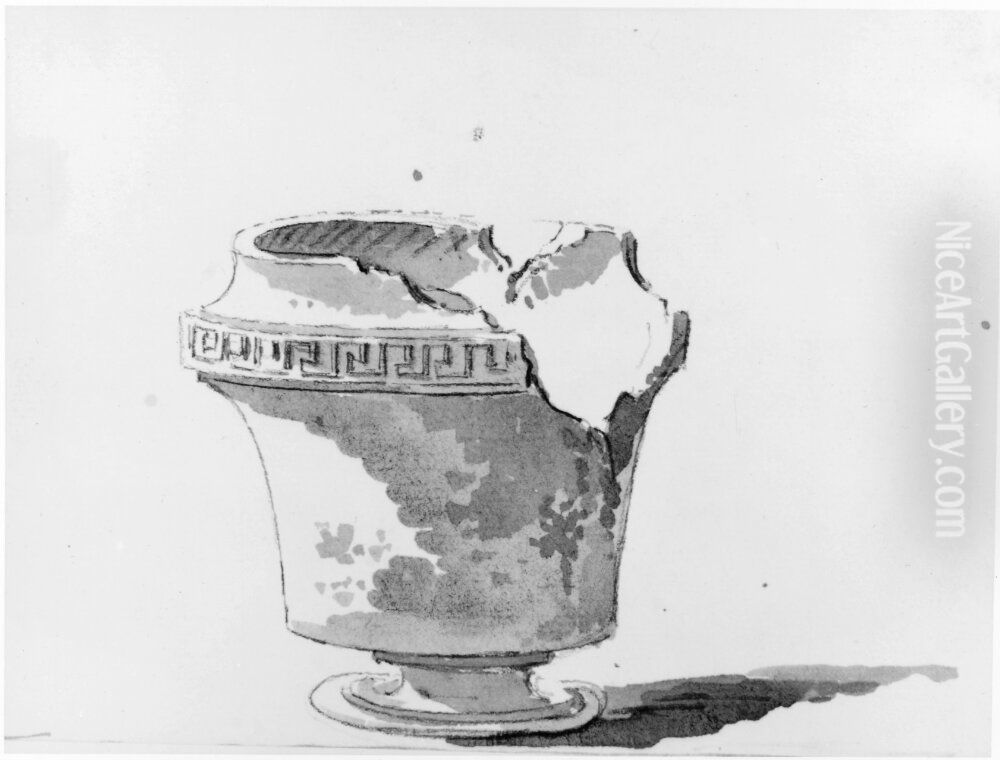 Antik sondrig urna Oil Painting by Jean Eric Rehn