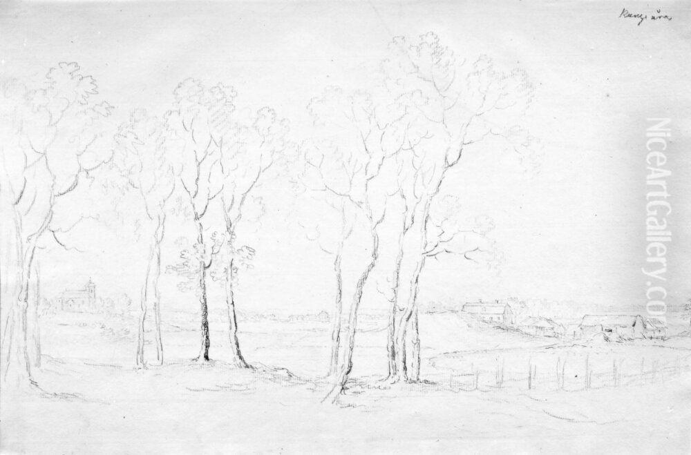 Skissbok. Trad, kyrkor m.m. Oil Painting by Carl Johan Fahlcrantz