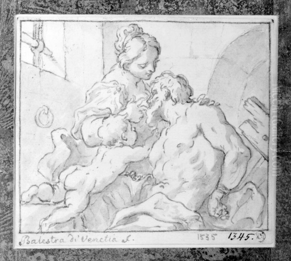 Caritas Romana Oil Painting by Antonio Balestra