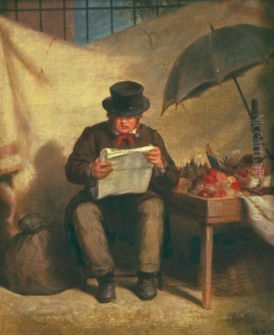 ''news Of The Day'' Oil Painting by James Harvey Cafferty