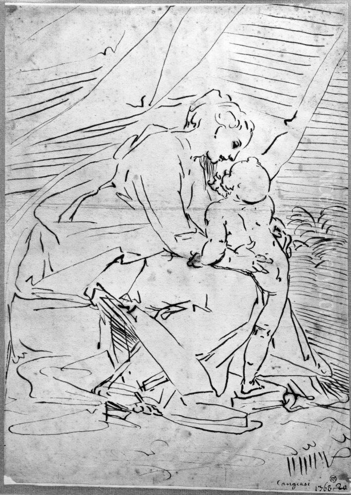 The Virgin and Child Oil Painting by Luca Cambiaso