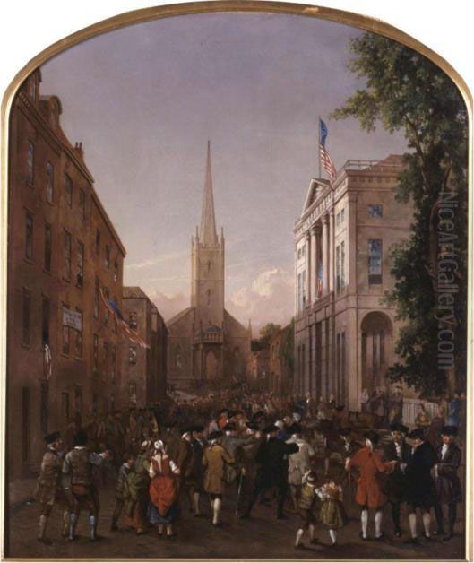 The Inauguration Of George Washington Oil Painting by James Harvey Cafferty