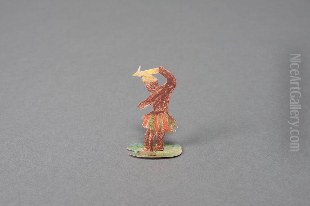 Man holding a yellow arrow [one of 36 figures] Oil Painting by Ivar Arosenius