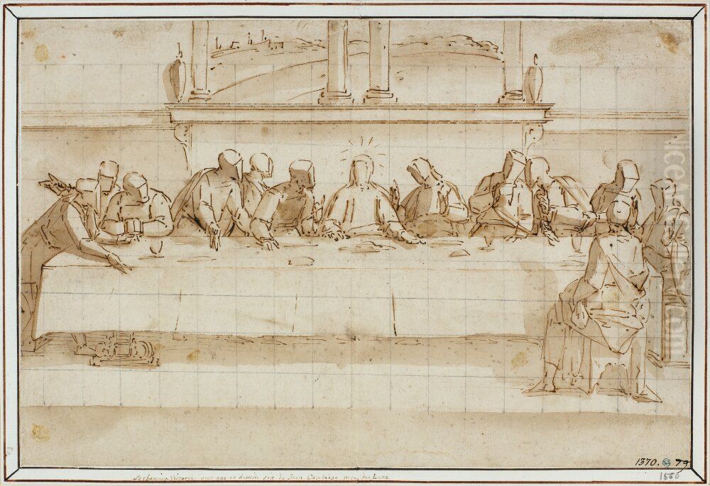 The Last Supper Oil Painting by Luca Cambiaso