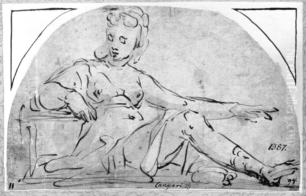 Seated Woman Oil Painting by Luca Cambiaso