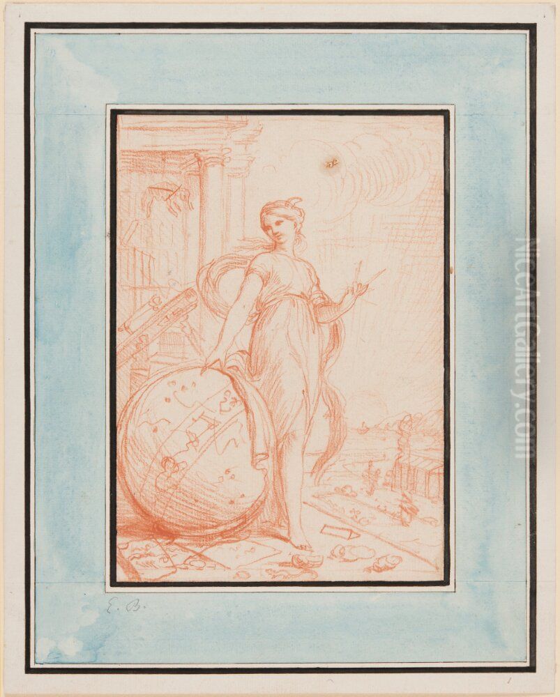 Urania? Oil Painting by Edme Bouchardon