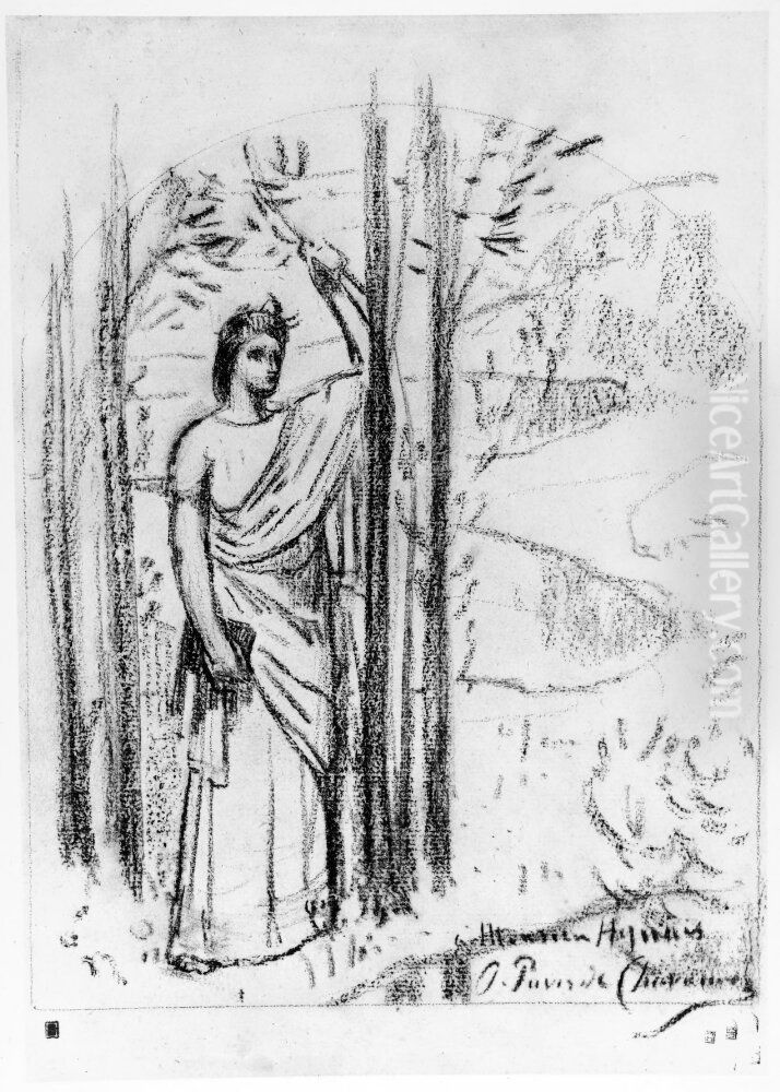 Faltens poesi eller Vergilius Oil Painting by Pierre Puvis de Chavannes