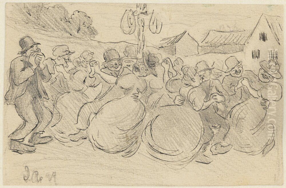 Midsommardans Oil Painting by Ivar Arosenius